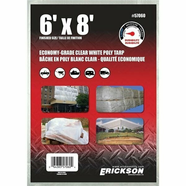 Erickson Manufacturing 8 ft x 10 ft Tarp, White 57061